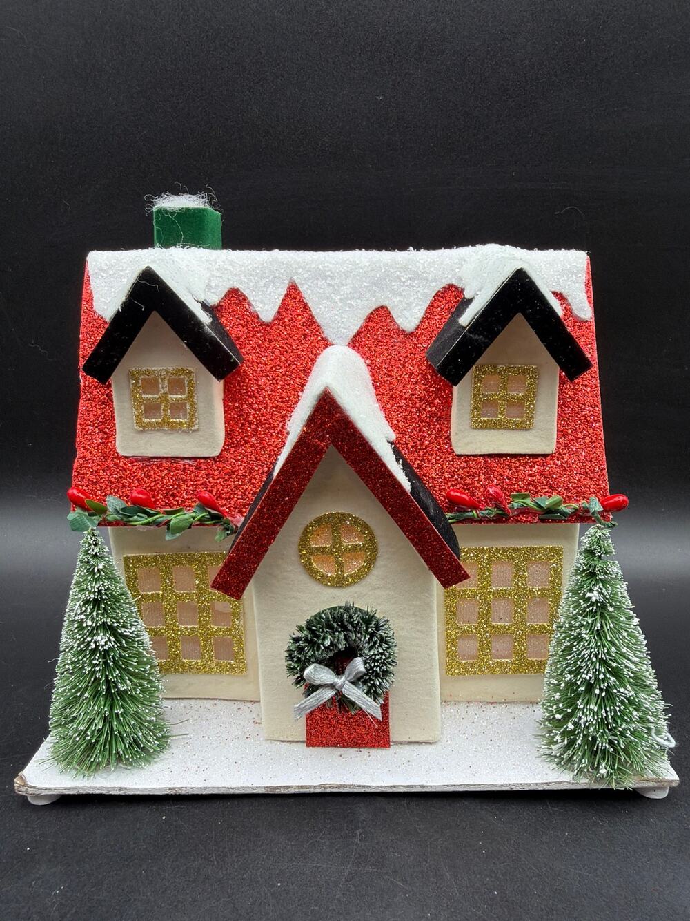 Target Wondershop LightUp Christmas Village House LED Timer Glitter Bottle Brush